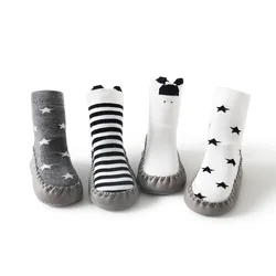 3-12 Months Children Anti-slip Shoes Newborn Baby Cotton Non-slip Floor Socks Boy Rubber Indoor Sock Infant Booties