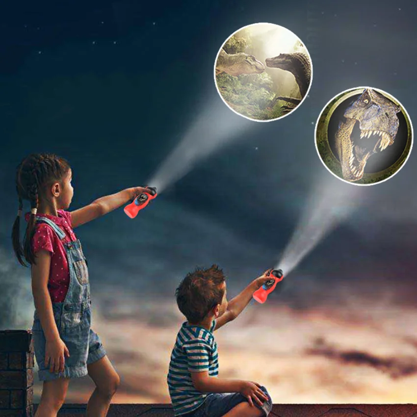 Dinosaurus Haai Projector Kids Night Studie Leren Speelgoed Zaklamp Slapen Geschiedenis Vroege Onderwijs Model Torch Leuk Speelgoed