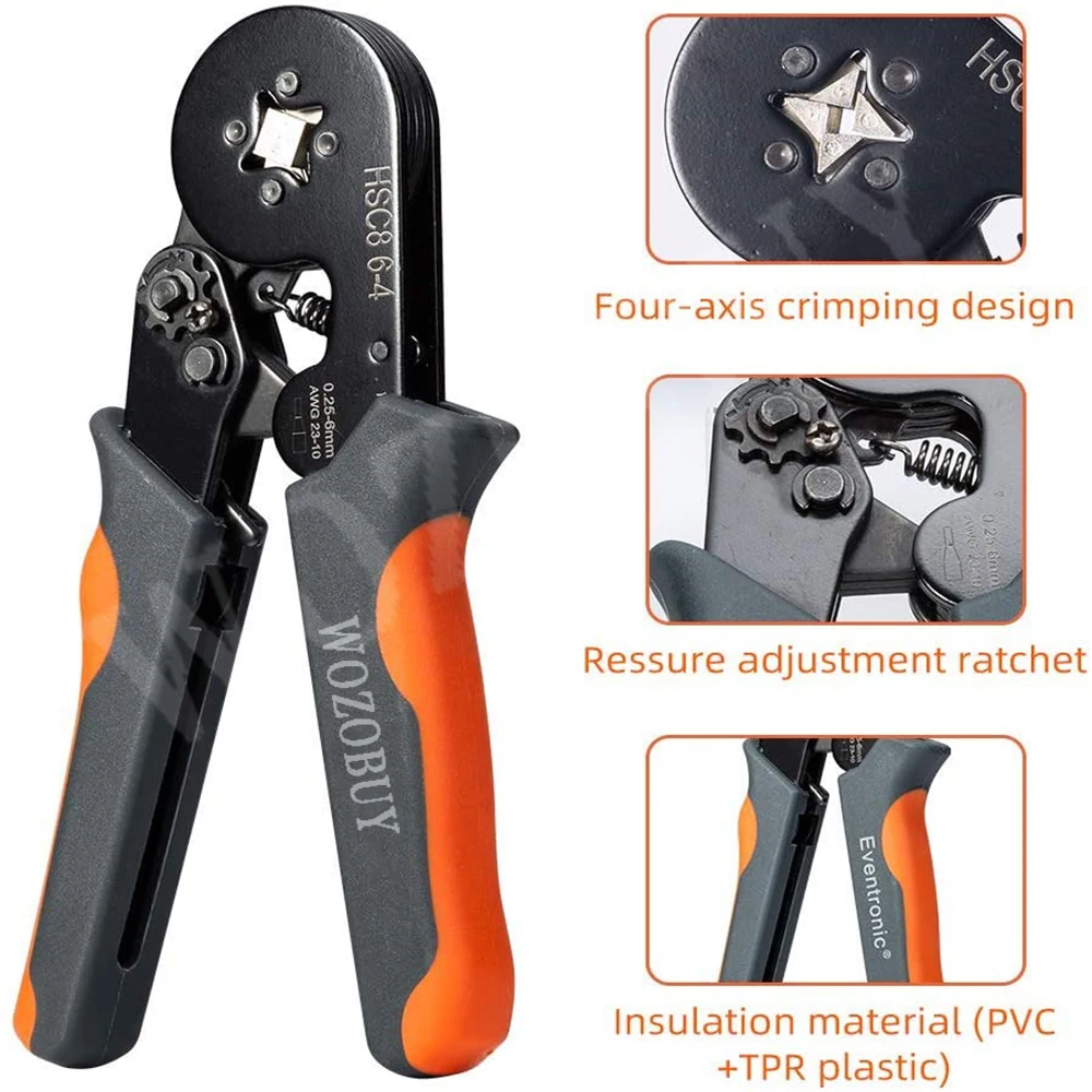 Imagem -02 - Crimper Plier Grupo Auto-ajustável Ratchet Wire Crimping Tool 2000 Wire Terminal Crimp Conectores e Wire End Virola