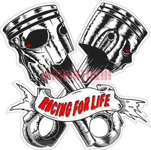 Personality Car Sticker Skulls Racing for Life Decal Vinyl Decal Vinyl Stickers Car Window Body Decorative Stickers Accessories