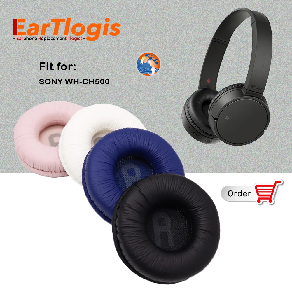 EarTlogis Replacement Ear Pads for SONY WH-CH500 CH 500 Wireless Bluetooth Headset Parts Earmuff Cover Cushion Cups Pillow