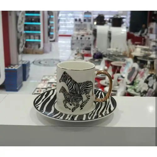 DOLBOVI ACAR Zebra 6 Personality Porcelain cup White mug кружка coffee cup cup