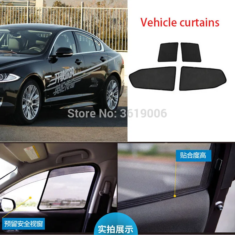 4pcs High-end custom For Jaguar XF 2013 card type magnetic car curtain sun shade car window shade car styling