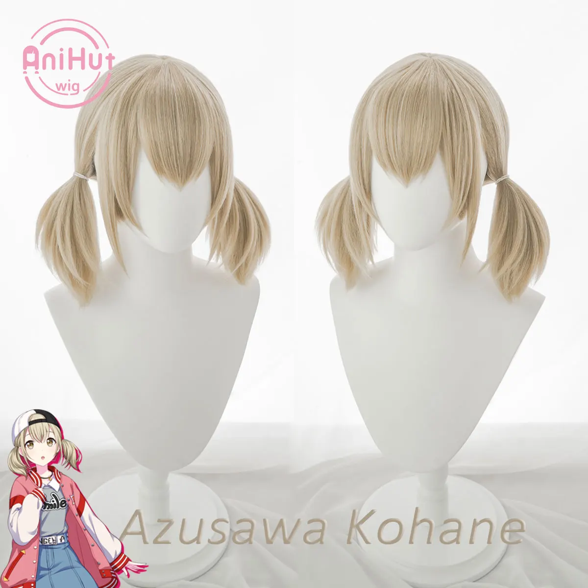 【AniHut】Azusawa Kohane Blonde Cosplay Wig Project SEKAI COLORFUL STAGE!  Heat Resistant Synthetic Cosplay Hair Azusawa Kohane