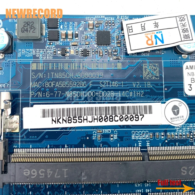 Imagem -06 - para Clevo N855hj Laptop Motherboard 671-n85h0-d02b N850hjmb0d I7-7700hq Cpu Gtx1050 Gpu Placa Principal Teste Completo