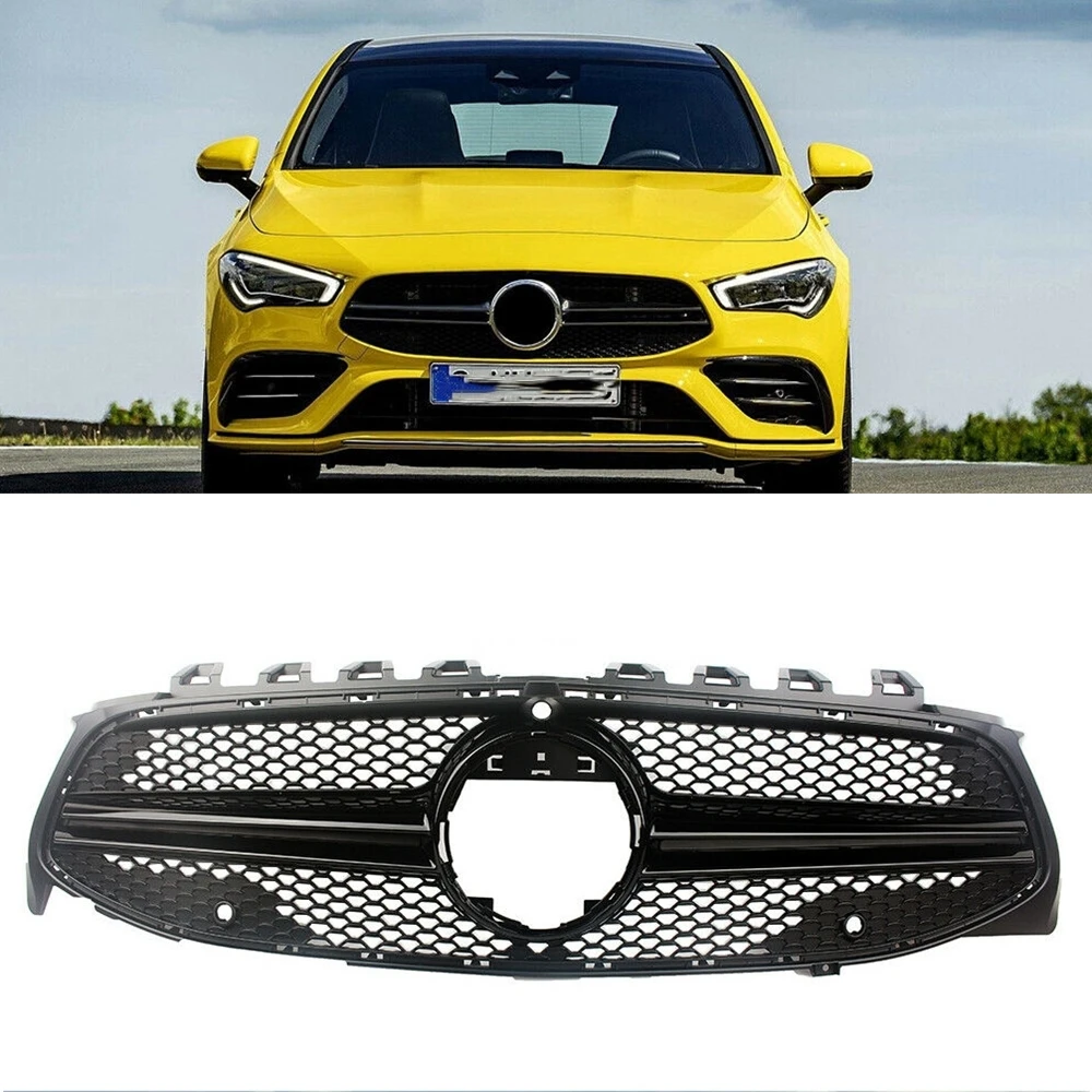 

Front Grille For Mercedes Benz W118 CLA 2019-2022 CLA200 CLA250 CLA45 AMG Style Chrome Silver/Black Upper Bumper Hood Mesh Grill