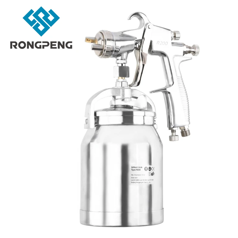 RONGPENG 2.5mm Nozzle Spray Gun Air Brush Suction Feed 1000cc Paint Cup Industril Painting Gun For Furniture Auto Base Painting