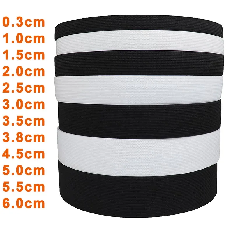 1-5 Meters Flat Elastic Band Rubber For Sewing Clothing Pants Accessories Webbing Garment Sewing Accessories