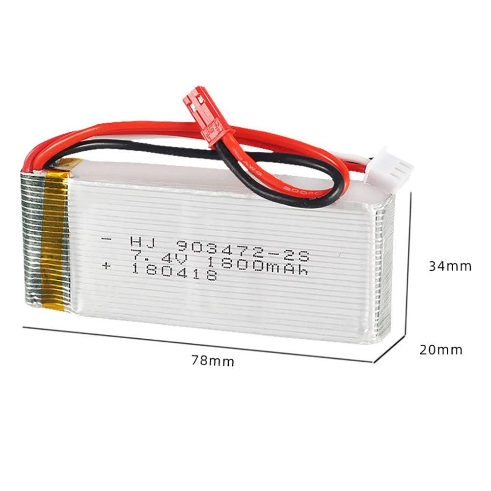 7.4V 1800Mah Lipo Batterij En Lader Set Voor Wltoys L959 L969 L979 L202 L212 1/12 2.4G Rc truck Rc Auto WL912 Rc Boot Speelgoed Onderdelen