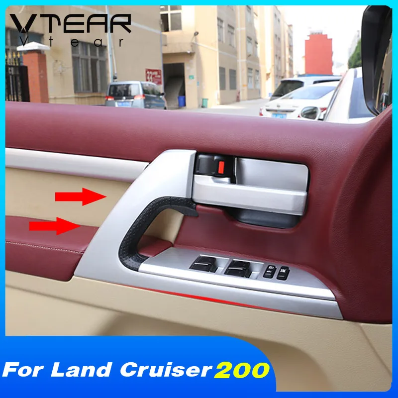 Vtear For Toyota LAND CRUISER 200 car door inner handle bowl trim interior Grip cover decoration styling accessories parts 2020