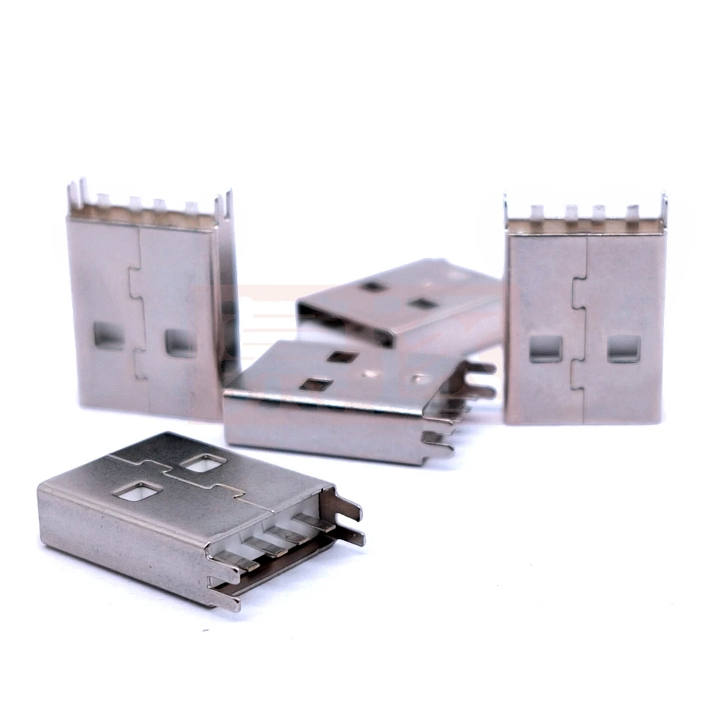 10Pcs Diy Usb Mannelijke Interface Spalk Plug-In Pcb Connector Socket Connector Een Type B Patch Straight Pin