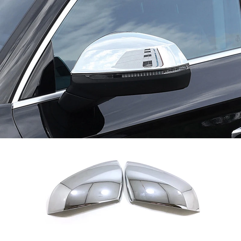 For Audi Q7 2016 2017 2018 ABS Chrome/Carbon fiber With Turning Light Car Side Door Rearview Mirror Decorative Cover Trim