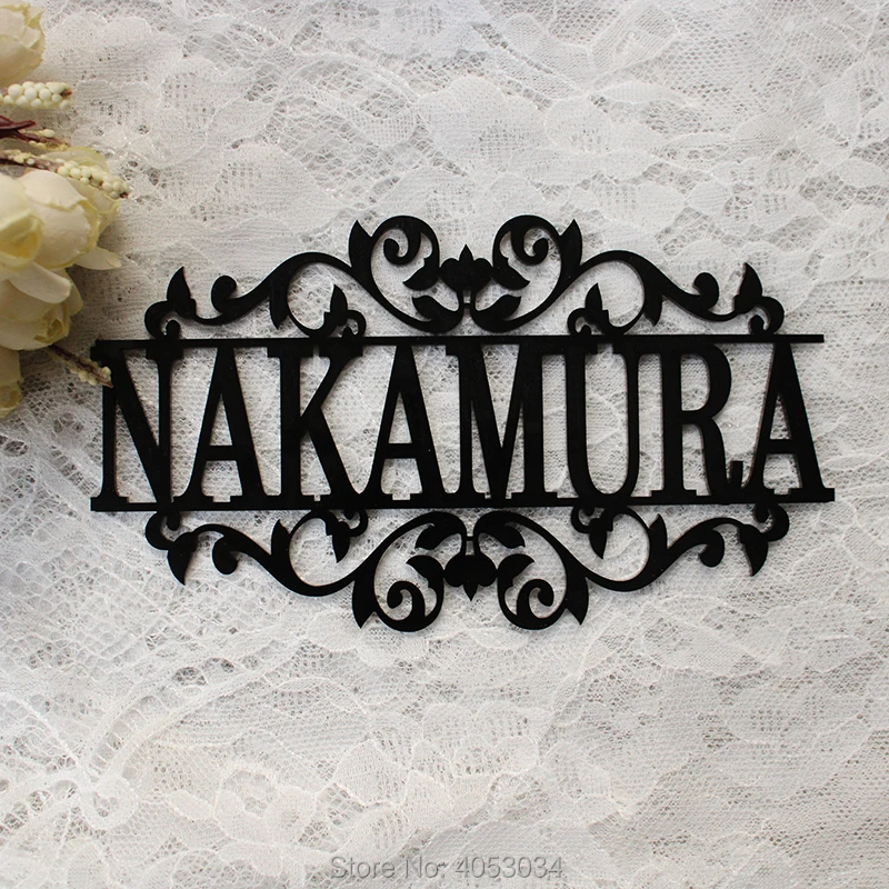 Personalized Any Name Laser Cut Acrylic Sign Outdoor Hanging Family Last Name Sign Monogram Garden Door Sign Custom Wedding Sign