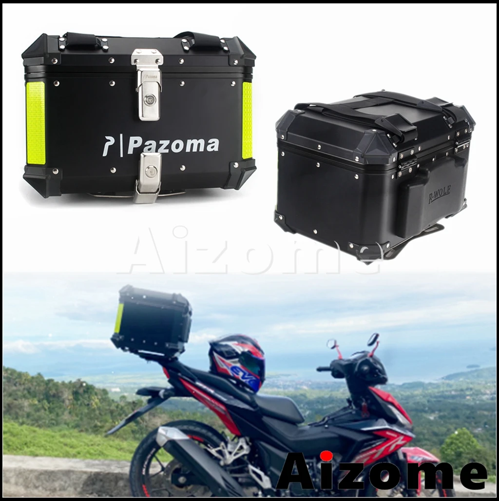 

Universal Motorcycle Aluminum Alloy Top Box 42L Rear Trunk Storage Case Topbox For Harley Suzuki Street Bike Scooter Dual Sport