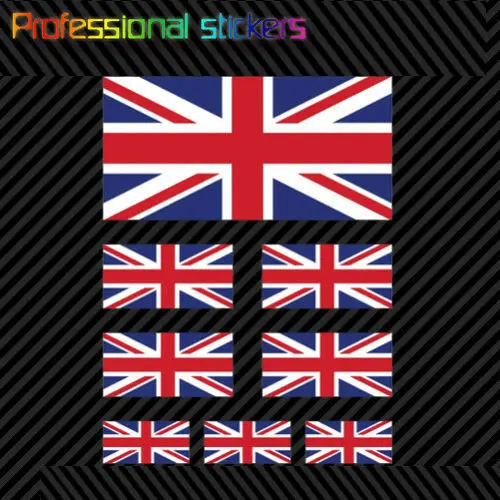 8 Pcs Assorted United Kingdom British Sticker Flag Set Die Cut Decal Union Jack Stickers for Car, RV, Laptops, Motorcycles