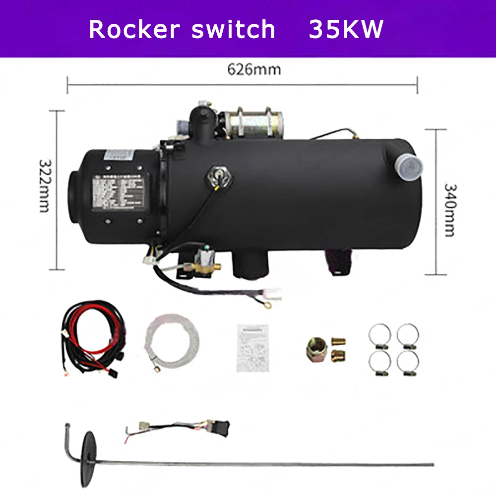 10KW Car Heater Air Diesel Heater engine preheater diesel truck preheating water heating machine 12V 24V