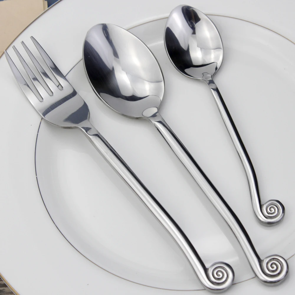 Impressive Cutlery Famous Creative Design Snail Handle Dinnerware Set Forged Process Stainless Steel Mirror Polish For Kitchen