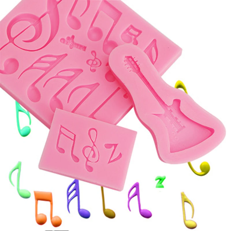 Music Silicone Molds Musical Notes Cupcake Topper Fondant Cake Decorating Tools Polymer Clay Candy Chocolate Gumpaste Moulds