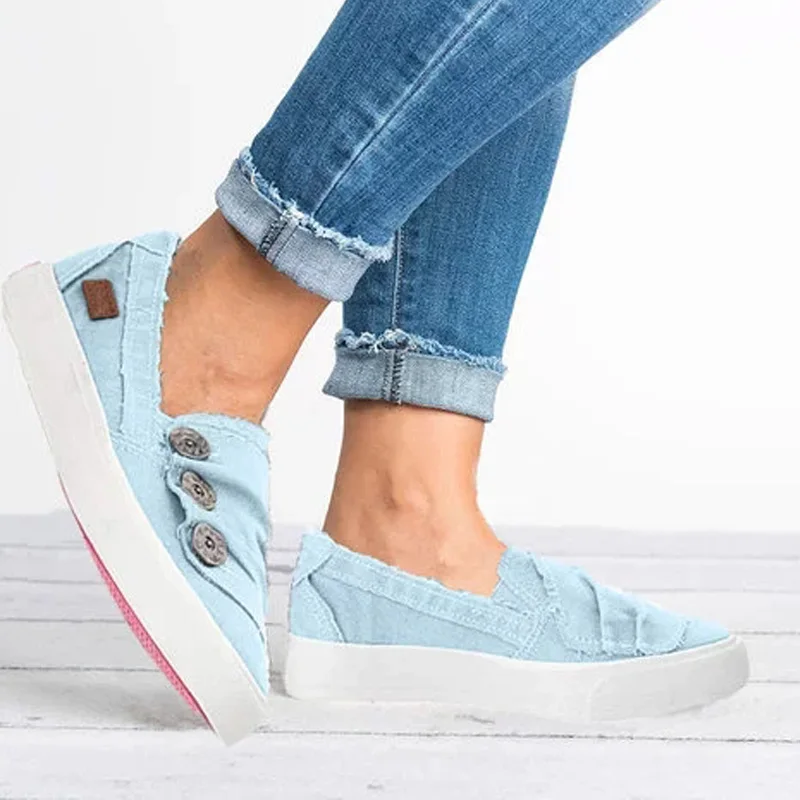 Sepatu Wanita 2020 Keluaran Baru Sepatu Kasual Wanita Denim Fashion Sepatu Kanvas Feminino Tenis Femme Sneakers Wanita Dfg5