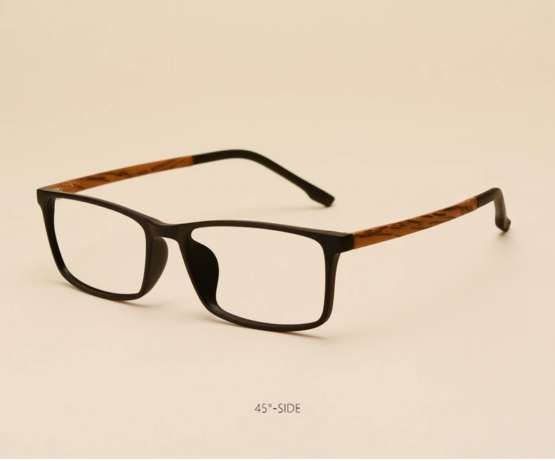 YIMARUILI Männer Und Frauen Brillengestell Nachahmung Holzmaserung Quadrat Mode Retro Brillen Optische Brillen 98056 – Detail 7