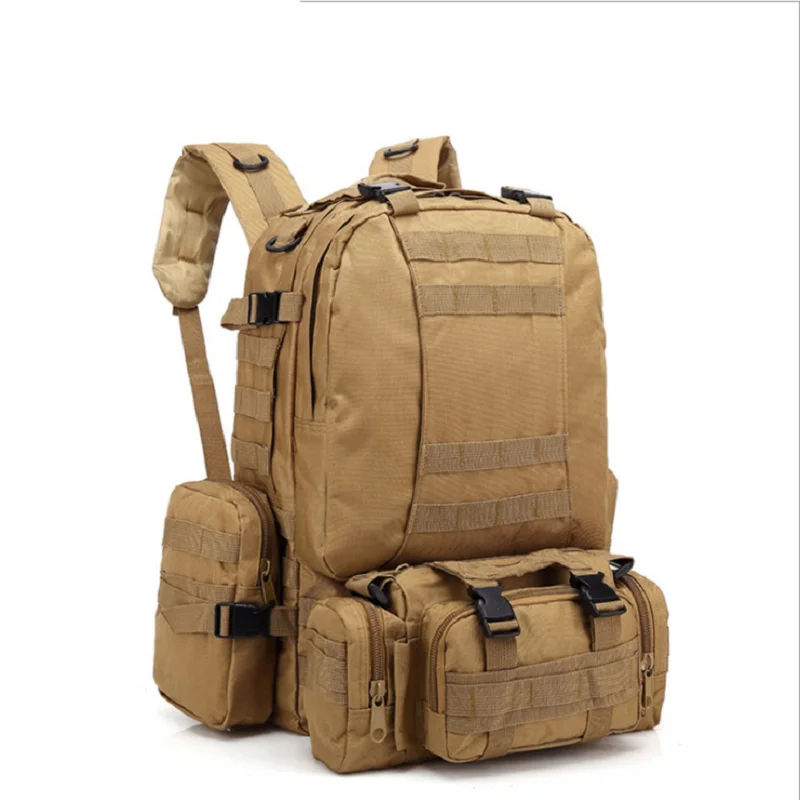 55L Tactical Mountaineering Bag Multifunctional Outdoor Camouflage Backpack Combination Bag Travel Bag Mask Backpack