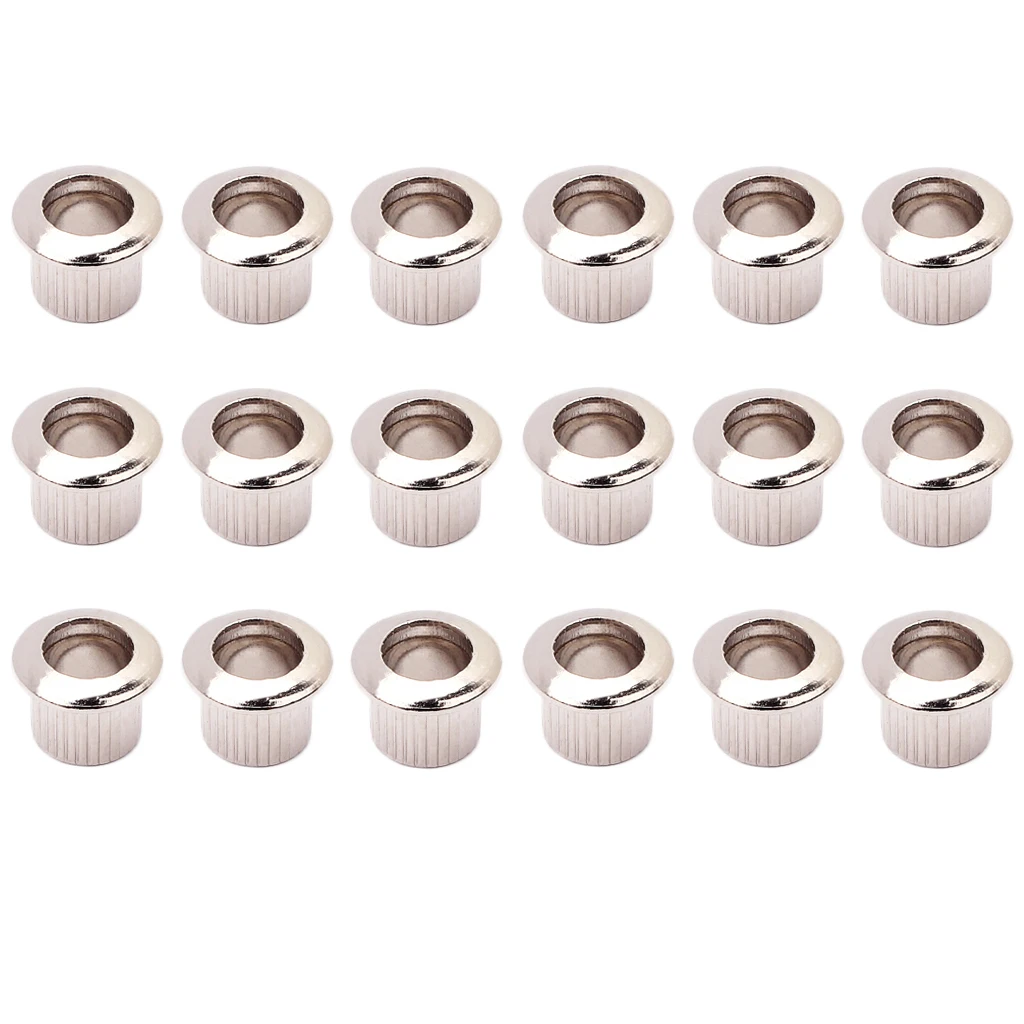 18 pcs Nickel 10mm Metal Vintage Guitar Tuner Conversion Bushings Ferrules