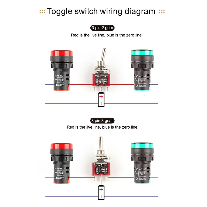 5PCS Miniature Toggle Switch   MTS-102/103/202/203/302/304/402/403 ON-ON  ON-OFF-ON 5A125V 2A250V 3/6/9/12 Pin Mounting 6mm