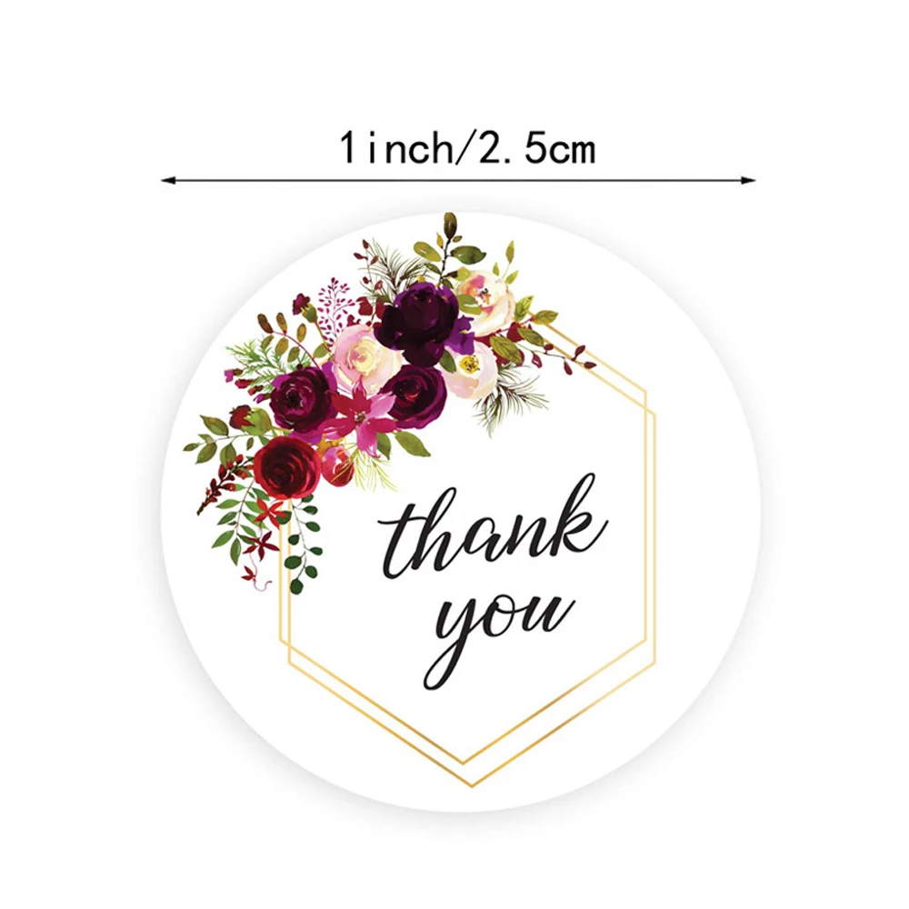 100-500 Pieces Label Scroll Thank You Sticker Scrapbook Gift Decoration Stationery Sticker Seal Hand Label Sticker