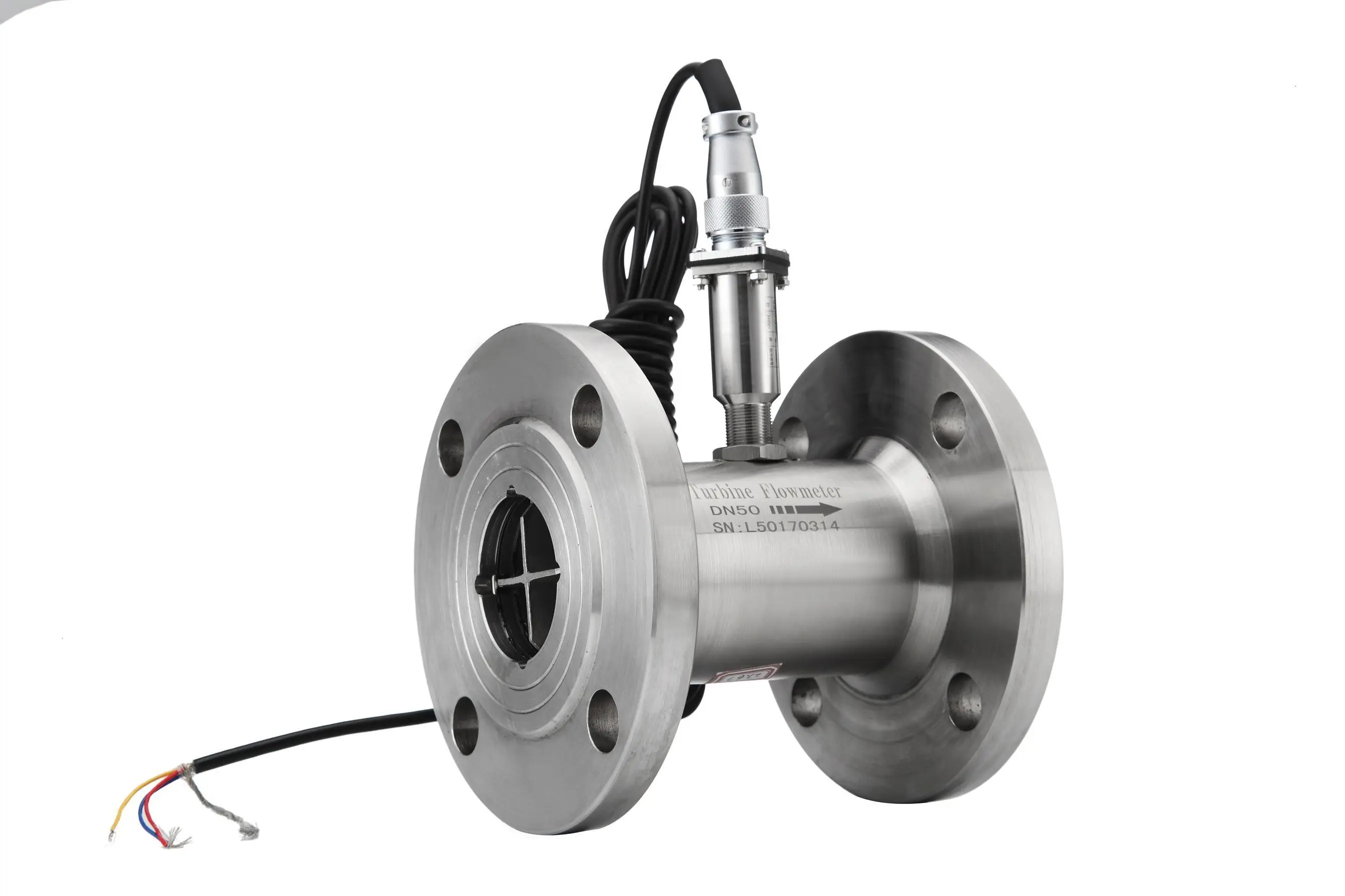 Liquid Turbine Flowmeter Flow Meter Sensor Transmitter LWGY-50  LWGY-65flanged Flowmeters Output NPN Signals Contact With PLC