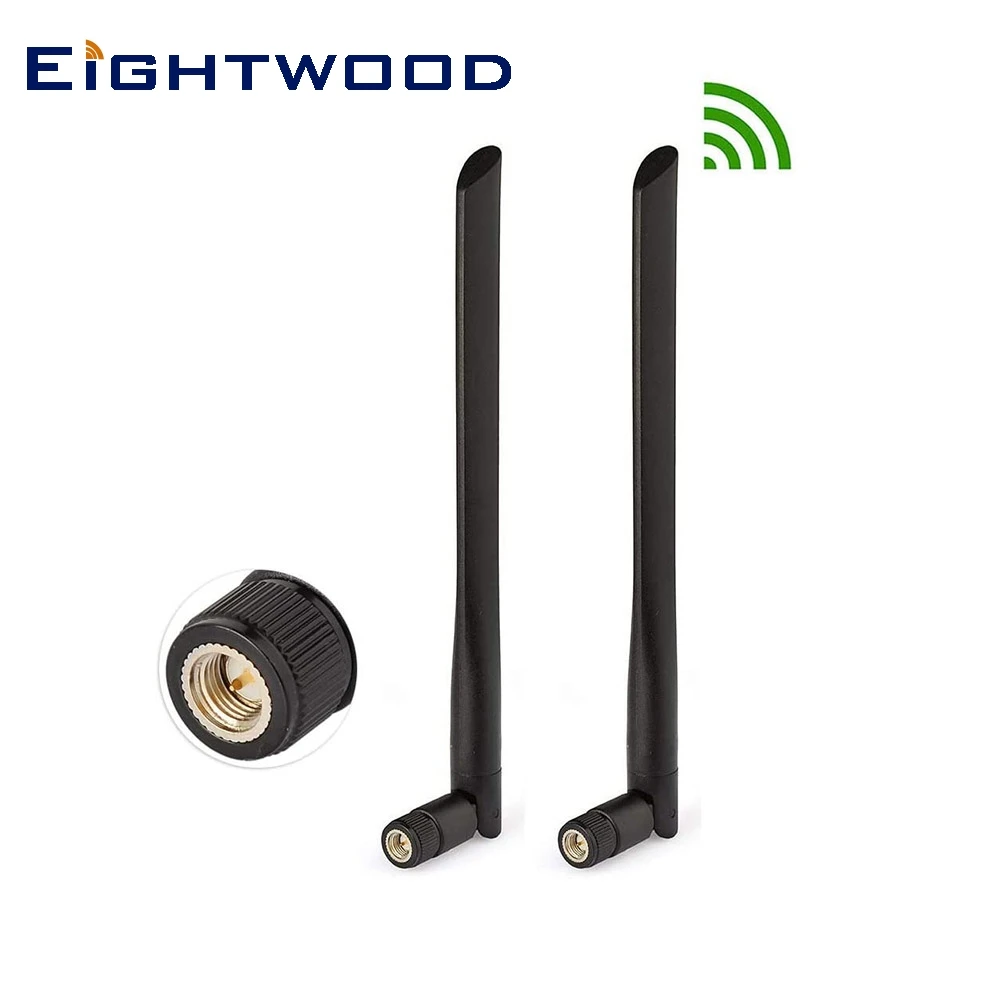 Eightwood 2 uds 7dBi 4G LTE SMA antena macho para Verizon AT & T t-mobile Sprint Huawei Netgear enrutador móvil amplificador de señal de entrada