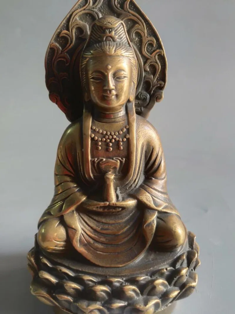 Archaize brass sit lotus Three Saints Buddha consecrate Buddha small crafts statue