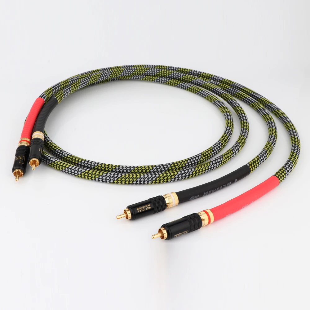 Pair X405 HIFI RCA Male To Male Cable High End RCA Cable With Hi-end R1730 Gold Plated RCA Connector Plugs for Speaker Amplifier