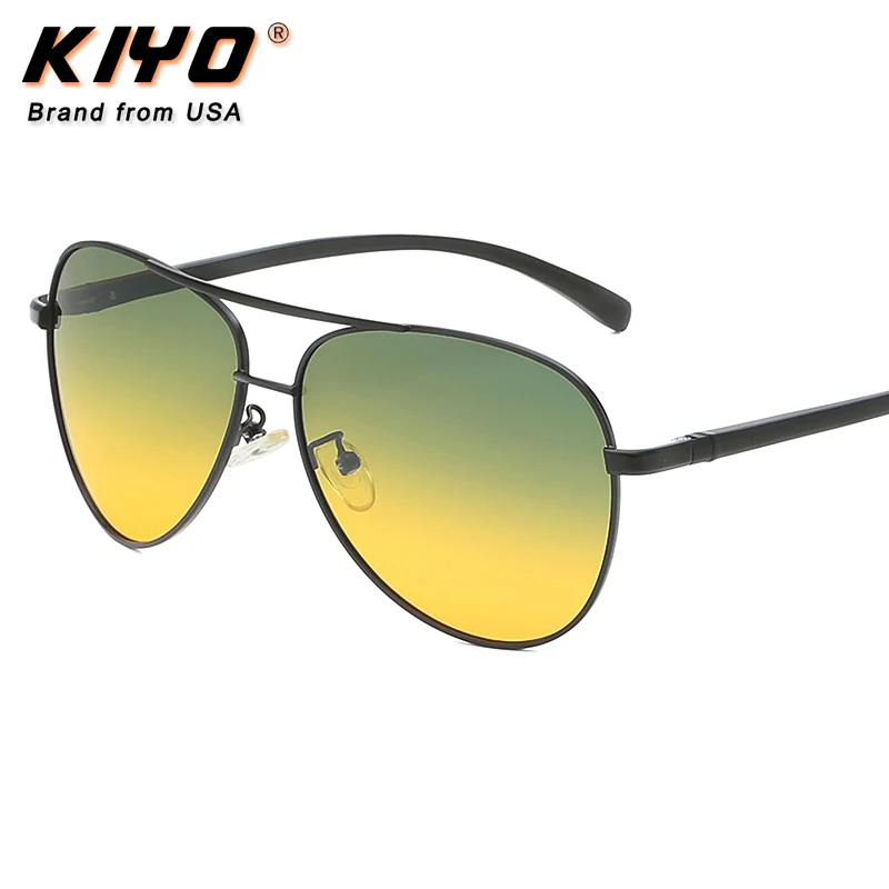 KIYO Brand 2020 New Men Oval Polarized Day and Night Sunglasses Aluminum and Magnesium Classic UV400 Driving Eyewear R2150