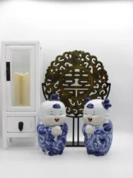 Hand painted ceramic statuettes, Ceramic Wedding gift