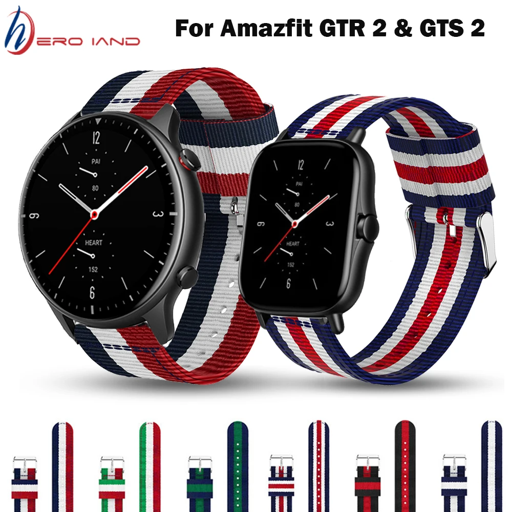 Nylon Strap for Huami Amazfit GTR 2 GTS 2 Bracelet Classic Fabric band For Amazfit GTR 47MM GTS Smartwatch Replaceable Watchband