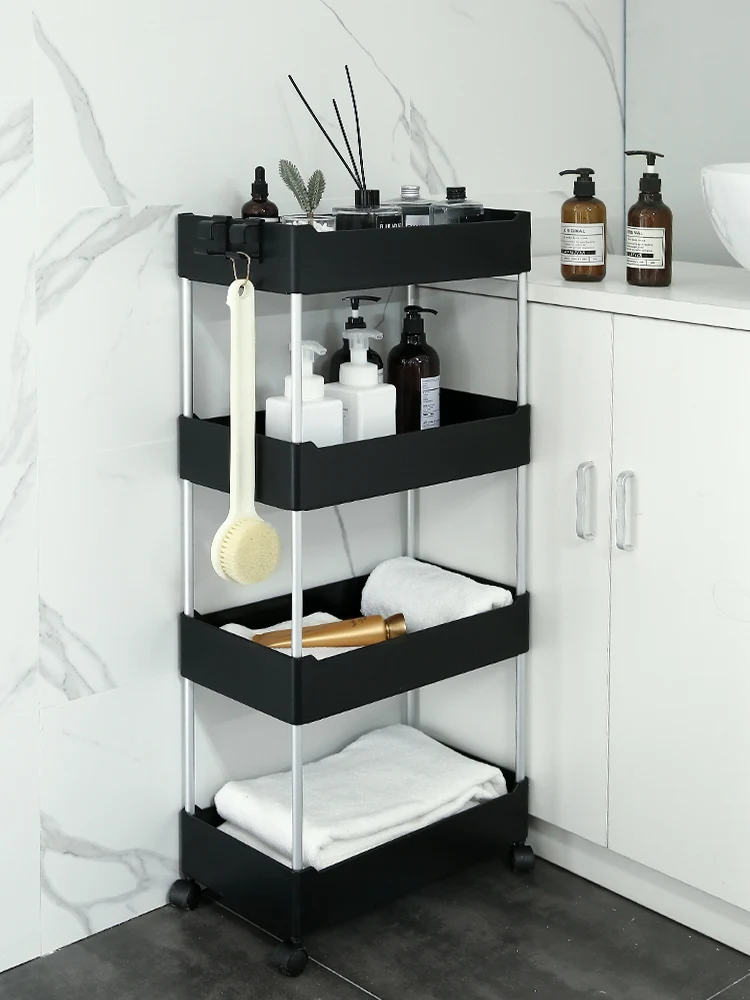 

commodity shelf Bathroom storage rack Portable trolley Bedroom rental Transform the artifact Small furniture makeup box