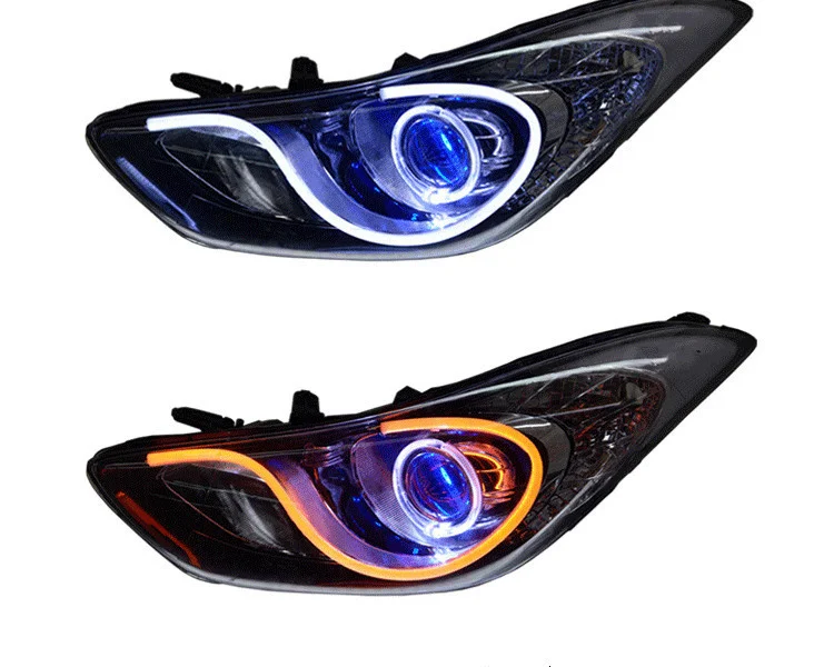 

Eosuns Led HID Headlight for Hyundai Elantra 2012-2015 Cob Angel Eye Daytime Running Light Turn Signal with Projector Lens