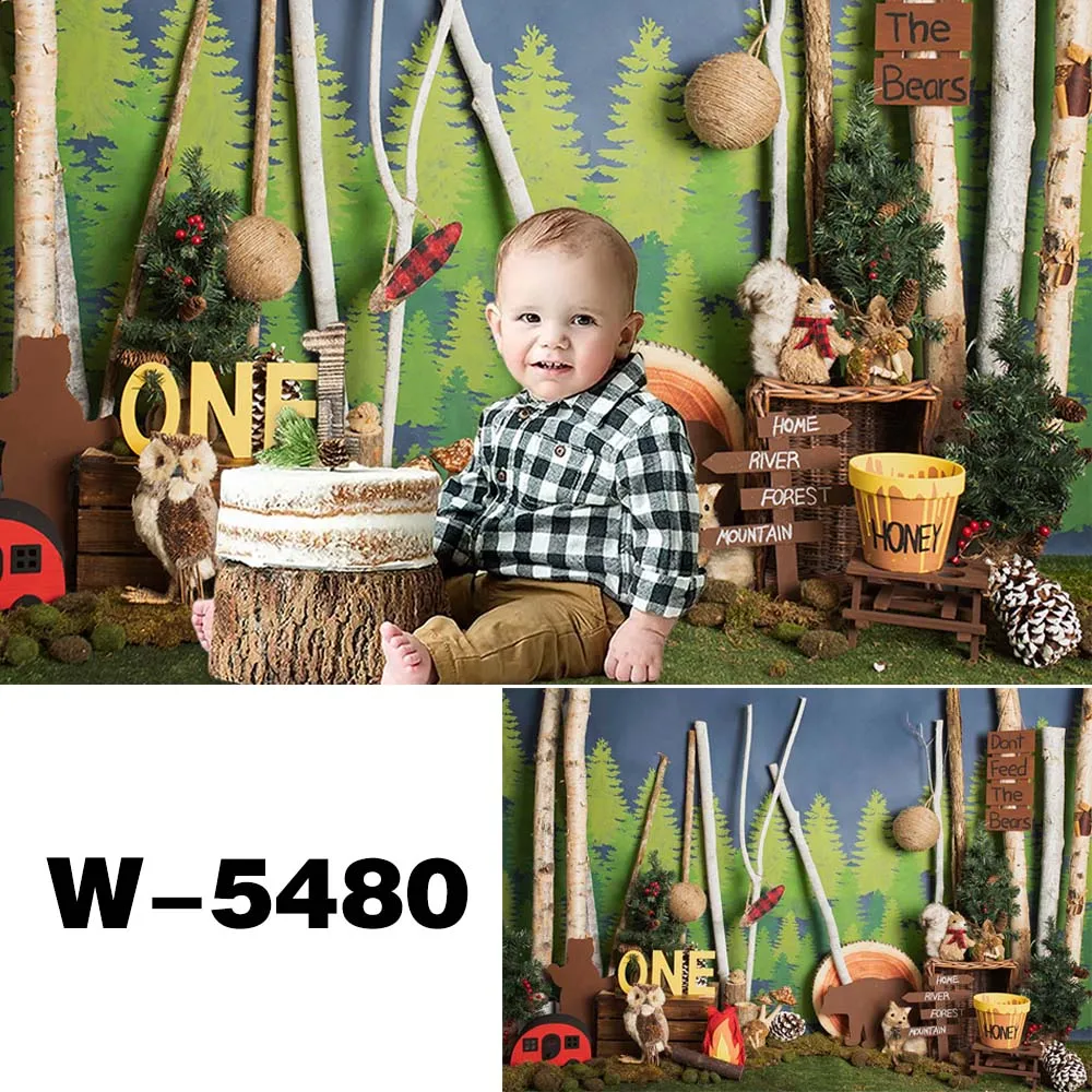 

Children 1st Birthday Cake Smash Photography Backdrop Jungle Newborn Baby Wild One Portrait Background Studio Props W-5480