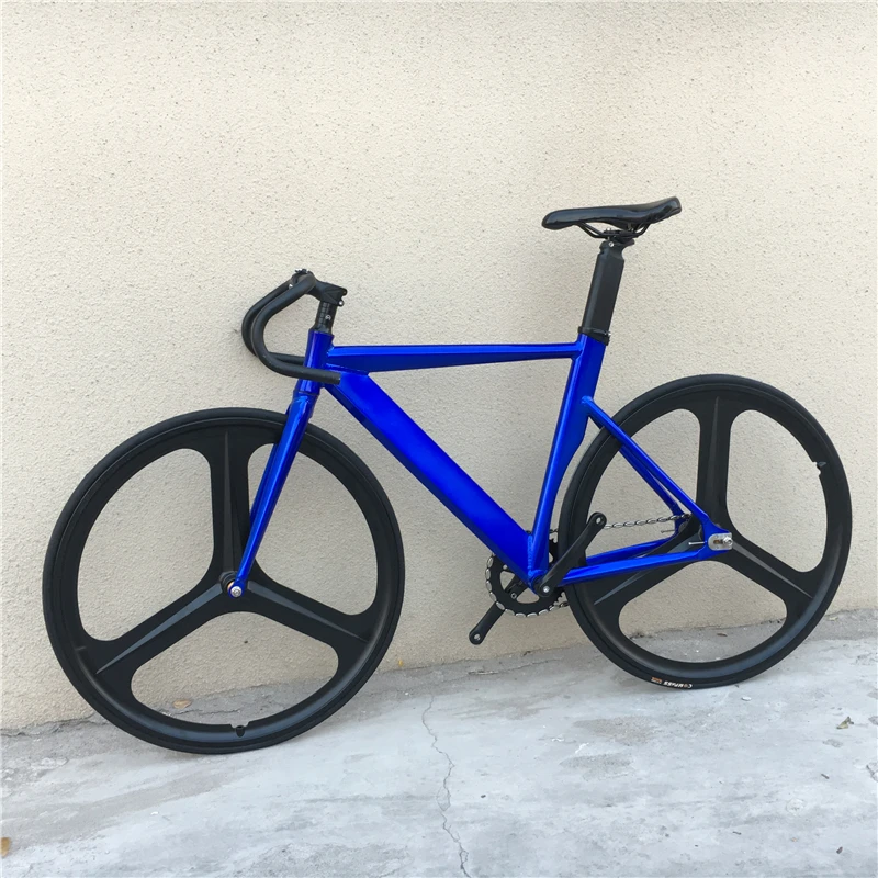 Fixed Gear Bike 700C Muscular Aluminum Alloy Frame 48cm 52cm 56cm Bike Track Bicycle Fixie Bike with 3 Spoke wheel and V Brake