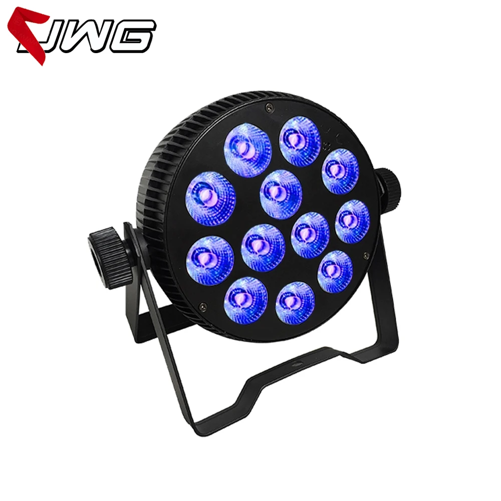 

Factory 12pcs 12W RGBW 4 in 1 DMX 12X12W Flat Par Can LED Slim Par 64 Disco Stage Lighting