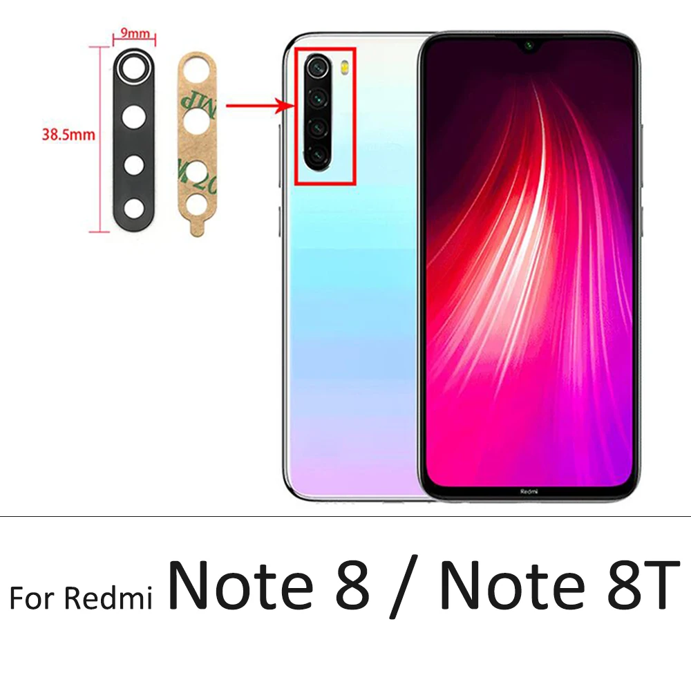 50Pcs，Rear Back Camera Glass Lens Cover With Ahesive For Xiaomi Poco X6 Redmi 9C 7A 9A 8A Note 7 8 9 10 Pro Max 9S 8T 10S 9T 5G