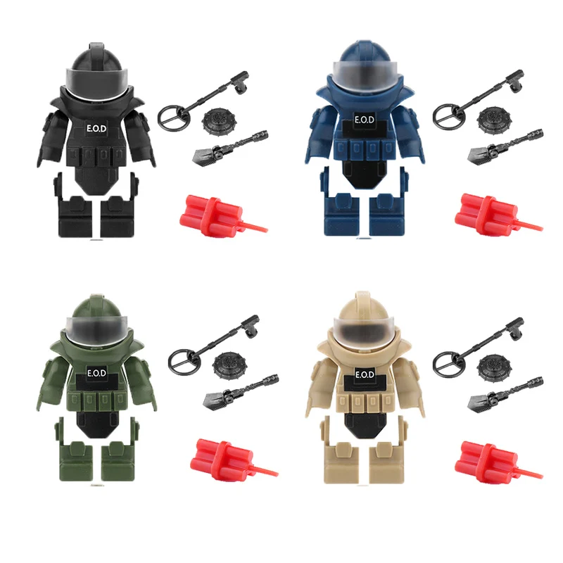 MOC Solider Figures Accessories Bomb Disposal Suit Building Blocks EOD Special Forces Vest Equipment Model Mini Parts Bricks Toy