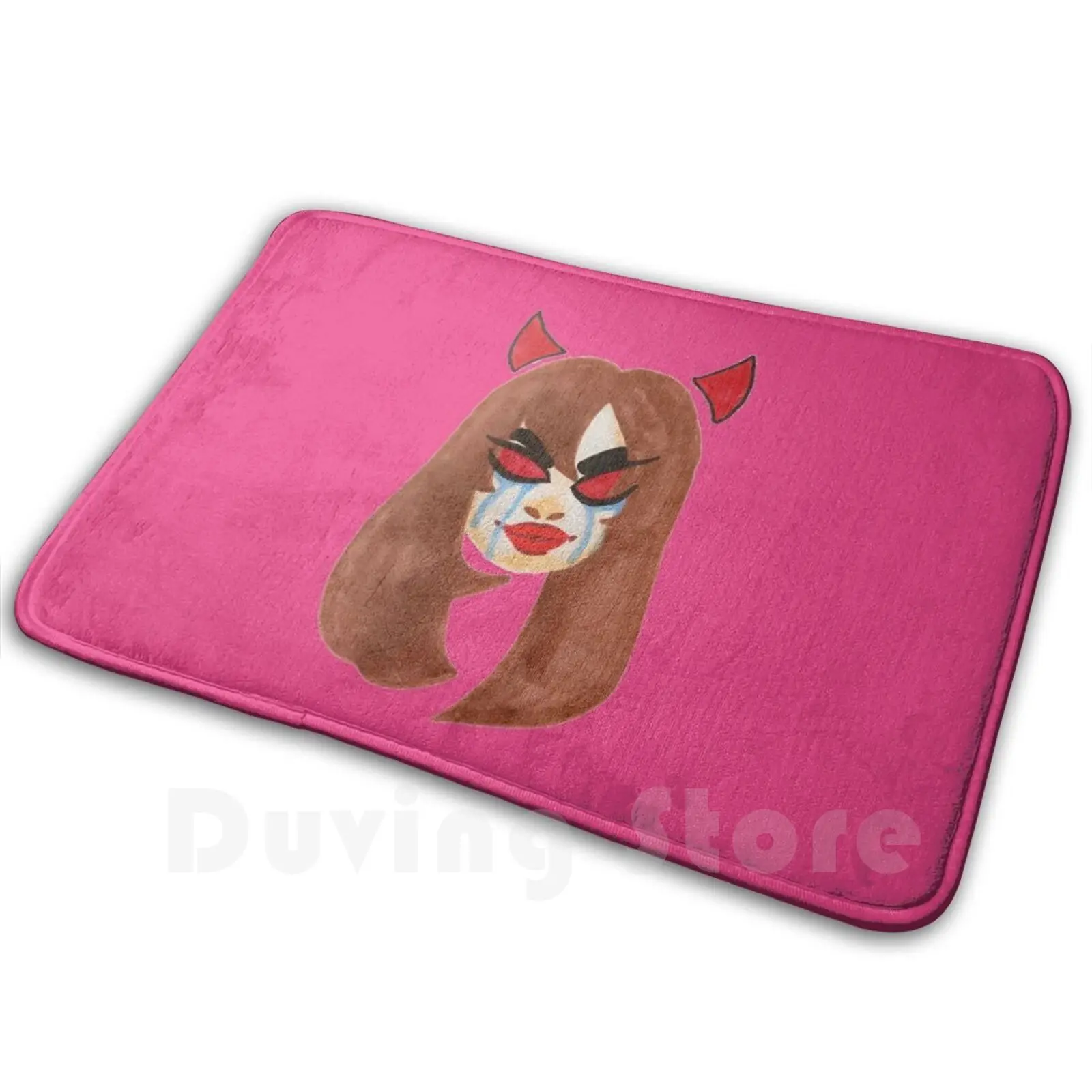 Heartbreak Devil Design Mat Rug Carpet Anti-Slip Floor Mats Bedroom Heartbreak Devil Angel Sad Aesthetic Marker Art Ohuhu