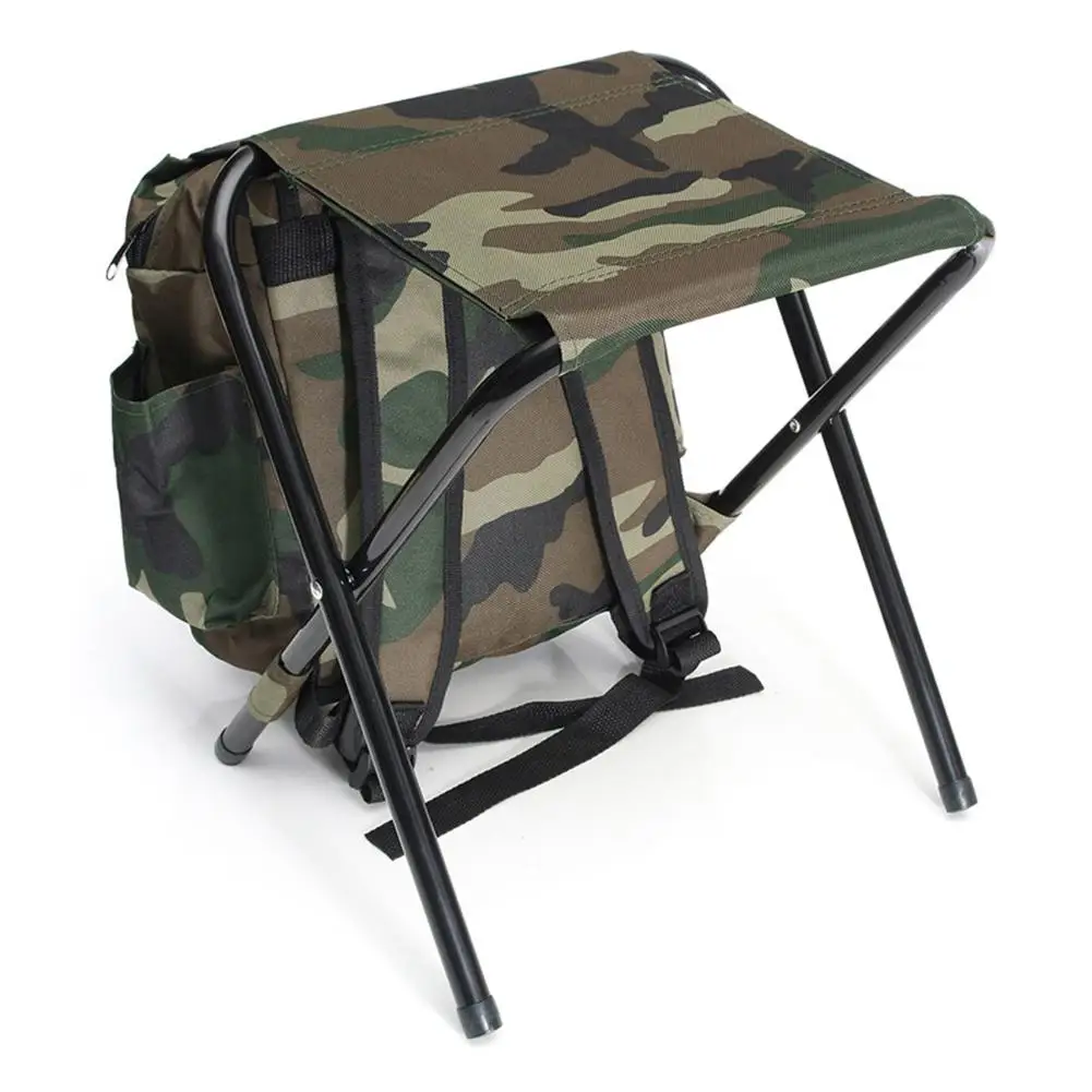 2 in 1Camouflage Outdoor Chair Bag Fishing Backpack Chair Stool Convenient Wear-resistant for Outdoor Hunting Climbing Equipment