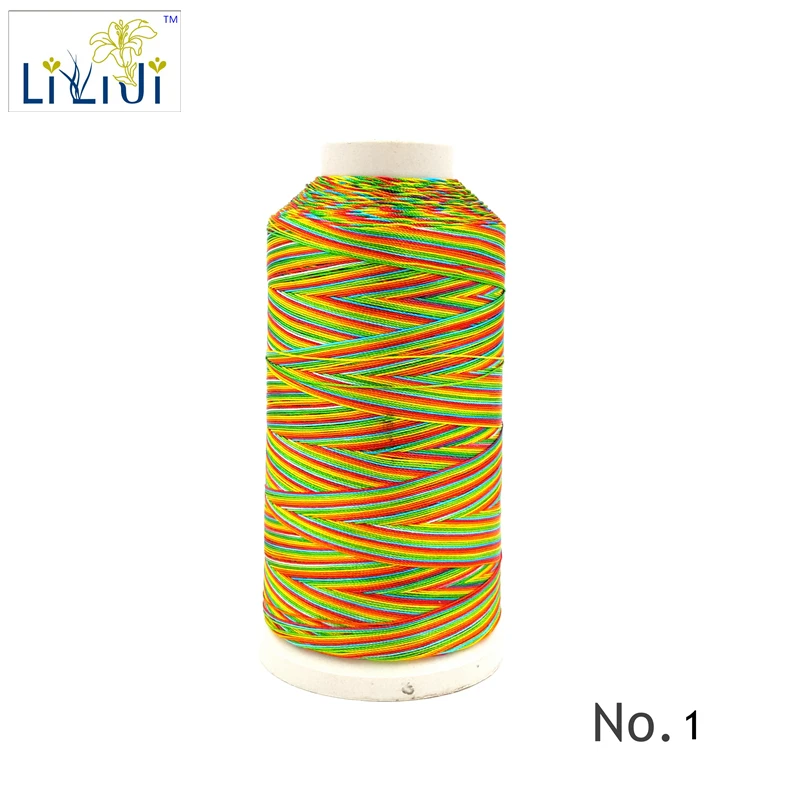 LiiJi Unique Shining Silk Nylon Stread Mutil Color 3Strands Thread 0.2mm approx 1800 Meter for DIY Jewelry beads/forTassel