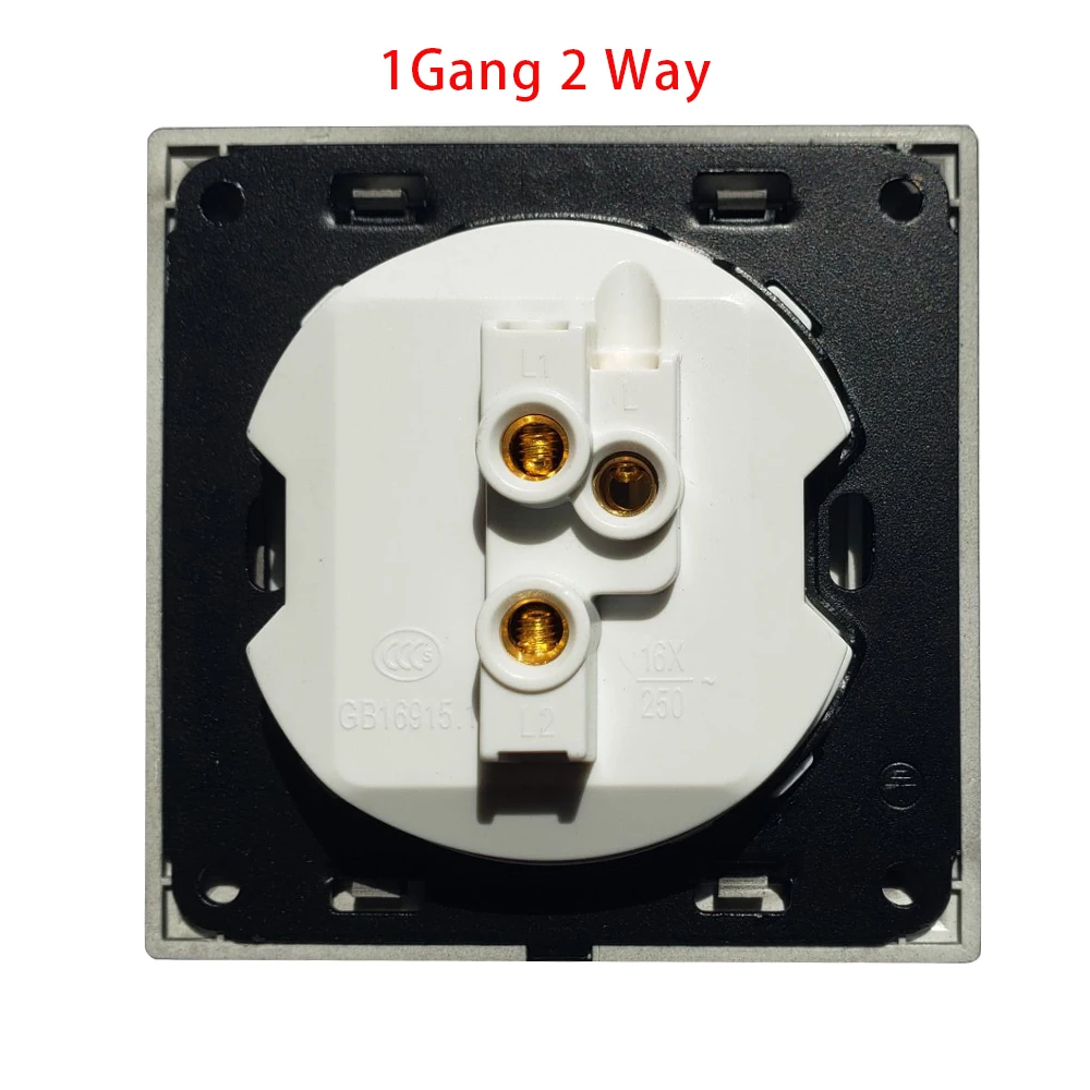 SANDIY Wall Light Switch Embedded Mount On / Off Lamp Power Push Button Switches Luxurious Panel Controller US EU Standard 250V