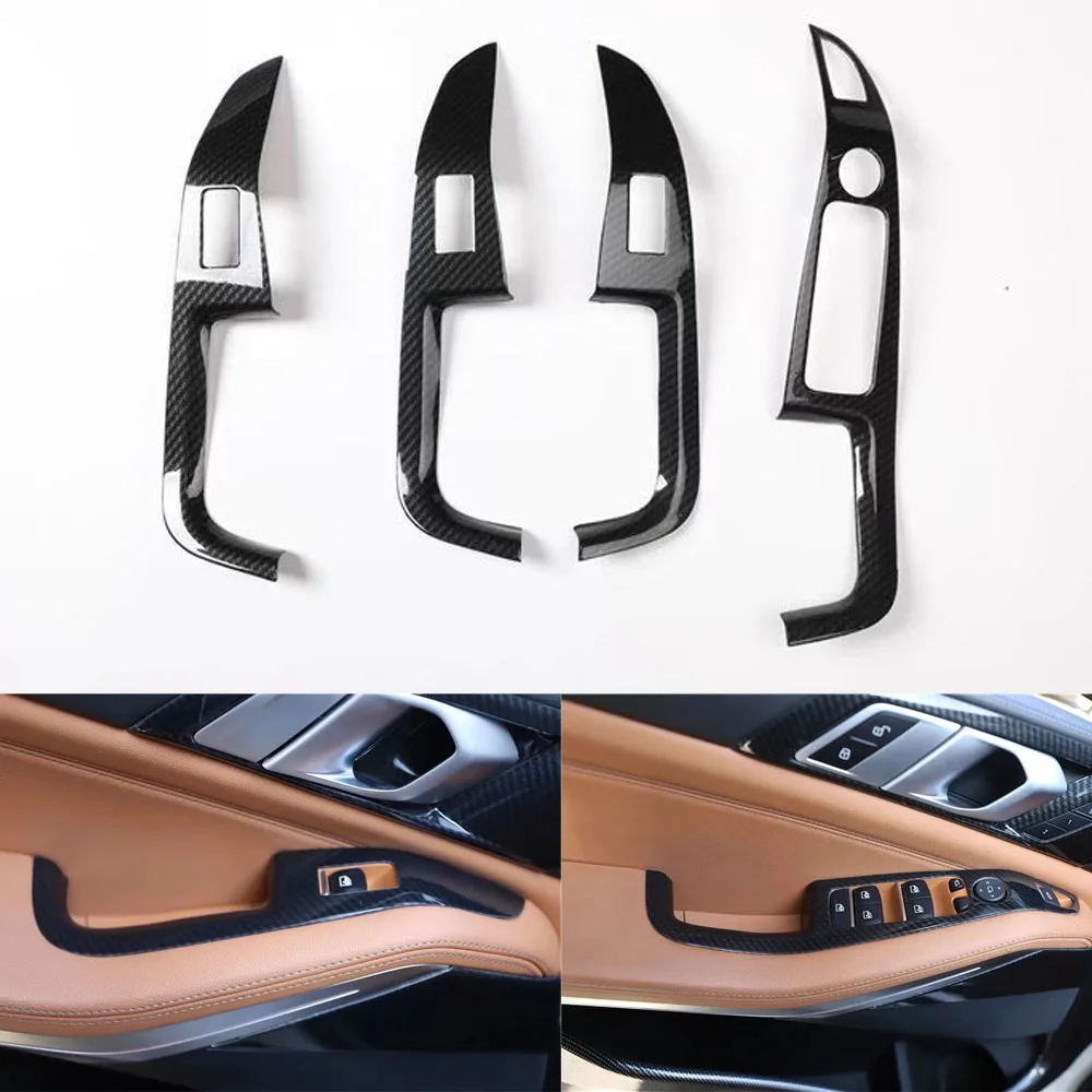 

For BMW X5 2019 2020 2021 Left Hand Drive Car Door Armrest Window Lift Switch Panel Cover Trim ABS Styling Moldings 4pcs