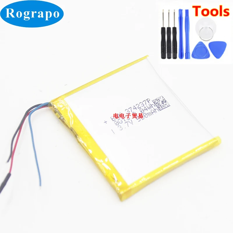 New Battery For sansa fuze+ MP3 374237 Accumulator 3.7V 550Wh Full Replacement Batterie 3-wire +tools