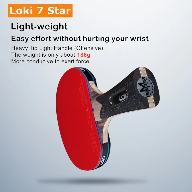 Loki 7 Star Table Tennis Racket Professional Offensive Ping Pong Racket Paddle  with ITTF Certification Sticky Rubber