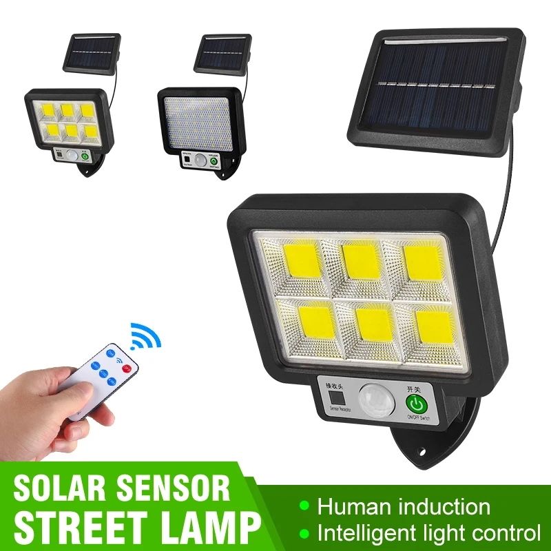 Solar LED Light Outdoor Garden Solar Lamps Motion Sensor Recharge Waterproof Street Garage Lighting 3Modes Control 56SMD 72COB